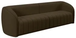 Sofá Living Decorativo 3 Lugares 252cm Meris Z32 Veludo Marrom - Mpoze