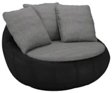 Poltrona para Sala Giratória Redonda Saphire Z32 Linho Cinza/Preto - M