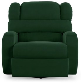 Poltrona do Papai Sala de Cinema Reclinável Kylie Glider Manual Giratória Massagem USB Veludo Verde Esmeralda G23