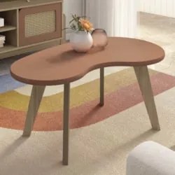 Mesa de Centro Orgânica 90cm Para Sala Cassia Terracota A09 - Mpozenat