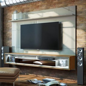 Home Suspenso Decorativo 218cm com Espelho Reyna Off White/Freijó G29 - Gran Belo