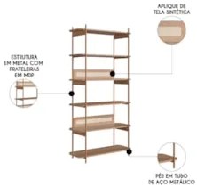 Estante Industrial Pés de Metal Arlo A10 Hanover/Dourado - Mpozenato