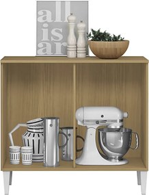 Balcão Cozinha com Tampo 92cm 2 Portas Nicole A09 - D'Rossi - Atacama e Off White