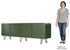 Balcão Aparador Buffet Piacente H01 Verde Pistache - Mpozenato