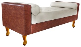 Recamier Félix Queen Size 160cm Corano Nozes e Linho Bege - ADJ Decor