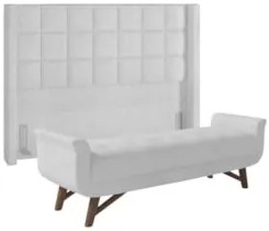 Cabeceira Cama Box Queen 160cm Pisa e Recamier Neville Z37 Boucle Bran