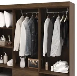 Guarda Roupa Solteiro 154cm Com Espelho Mayra Imbuia V02 - Mpozenato