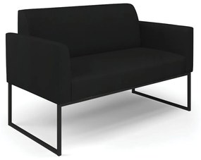 Sofá Namoradeira Base Industrial Preto Marisa Linho D03 - D'Rossi - A79 Preto