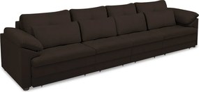 Sofá Retrátil Elétrico Sala de Estar Nolan Bipartido 339cm Conforto Premium em Couro Marrom G58 - Gran Belo