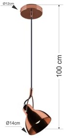 Lustre Pendente De Vidro Fareto Cobre Startec - Bivolt