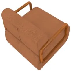 Poltrona Decorativa Orgânica para Sala Belarus Z08 Boucle Terracota -