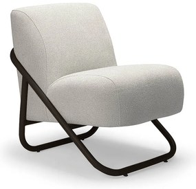 Poltrona Sala Decorativa Industrial Preto Martina Bouclê Cinza K01 - D'Rossi