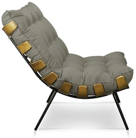 POLTRONA COSTELA SUEDE MARROM RATO DROSS