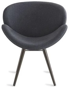 Poltrona Lab Assento Estofado Rustico Preto Base Tabaco - 55849 Sun House