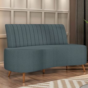 Sofá 2 Lugares Living 160cm Pé Palito Maraú Bouclê K01 - D'Rossi - Azul