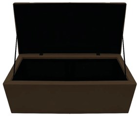 Recamier Baú Estofada Mel 90 cm Solteiro Com Capitonê  Suede Marrom - ADJ Decor
