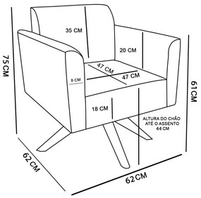 Kit 01 Namoradeira e 01 Poltrona Marisa Suede Base Giratoria Madeira MA30 D03 - D'Rossi - Marrom