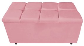 Calçadeira Estofada Manchester 90 cm Solteiro Suede Rosa Bebê - ADJ Decor
