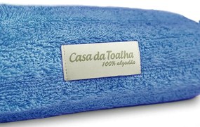Toalha de Banho 100% Algodão jogo com 2 banho 2 rosto 1 piso Fio Penteado - Azul  Azul