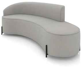 Sofá 4 Lugares Orgânico 220cm Pé Ferro Preto Morgan Suede D03 - D'Rossi - Cinza