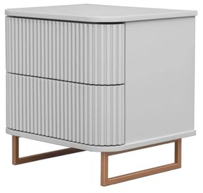 Mesa de Cabeceira Miami - Branco com Detalhes Dourado Soleil Kleiner