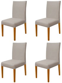 Kit 4 Cadeiras de Jantar Milan Veludo Nude