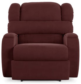 Poltrona do Papai Sala de Cinema Reclinável Kylie Elétrica Botão com Led USB Veludo Vinho G23