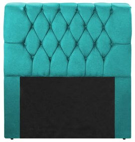 Cabeceira Marina para Cama Box Solteiro 1,00 m Estofada Suede Azul Tiffany