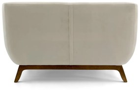 Sofá 2 Lugares Odeon D07 140cm Base Madeira Veludo Creme - D'Rossi