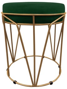 Puff Multiuso com Mesa Babu 2 em 1 Suede Verde Base Dourado - D'Rossi
