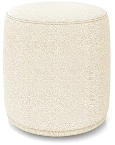 Puff Redondo Orgânico para Sala Malu Bouclê M11 - D'Rossi - Bege