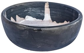 Vaso Cumbuca decorativo de cerâmica 14x08x28 - Raku Alto Brilho  Kleiner