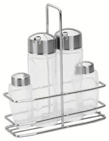 Conjunto Galheteiro Tramontina Ciclo em Vidro e Aço Inox 4 Peças