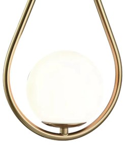 Arandela Pingo Metal Bronze Vidro Branco Ø20X42Cm 1Xg9 | Bella Ilumina...