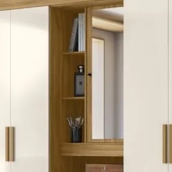 Guarda Roupa Casal 195cm Com Espelho Cieza Freijó/Off Z17    - Mpozena