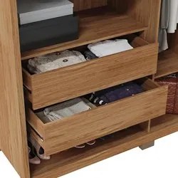 Guarda Roupa Casal 6 Portas 4 Gavetas Turium C01 Buriti/Fendi - Mpozen