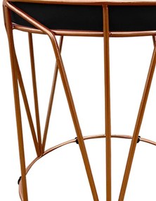 Puff Multiuso com Mesa Babu 2 em 1 Suede Base Cobre D'Rossi - Preto