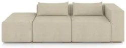Sofá 4 Lugares 303cm Com Puff Esquerdo Fay Linho Bege Z55 - Mpozenato