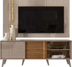 Painel TV 60 Pol 160cm com Rack Bancada para Sala Hylon Fendi/Naturale M20 - D'Rossi