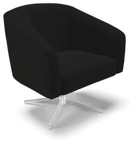 Poltrona Decorativa Giratória Cromada Stella Linho D03 - D'Rossi - A79 Preto