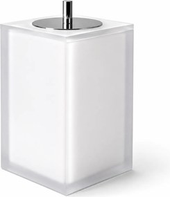 Lixeira de Piso Cristal Fosco Cromado