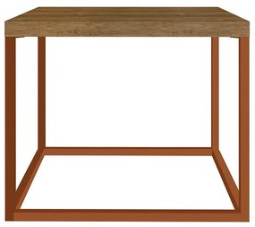 Mesa Lateral Cube P Estilo Industrial Baixa - Vermont/cobre