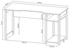 Mesa para Escritório Home Office Gamer ME4152 MDP Preto/Azul G69 - Gran Belo