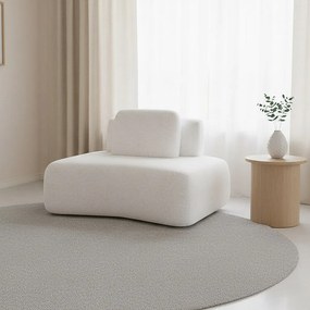Sofá Módulo Canto 175cm Orgânico Sala Berlim Bouclê K01 - D'Rossi - Off White