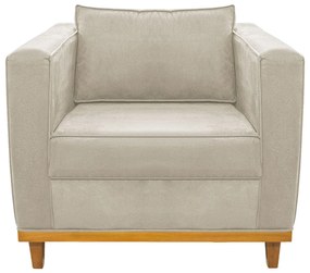 Poltrona Decorativa Europa Suede Bege ADJ Decor