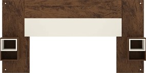 Cabeceira Casal Extensível Cama Box 236-176cm Cibely Imbuia/Champanhe V01 - D'Rossi