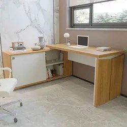 Mesa Escrivaninha em L 135x168cm 1 Porta Sharp A06 Olmo/Branco - Mpoze