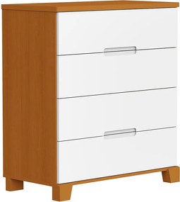 Cômoda Luna 4 Gavetas - Branco e Savana