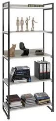 Estante Livreiro Prisma Estilo Industrial 80cm 5 Prateleiras C08 Snow