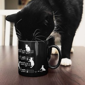 Caneca Gato Musical Cat Lover Preta